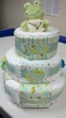 Last Minute Impromptu Diaper Cake. Can't help but smile everytime I look at it. :)